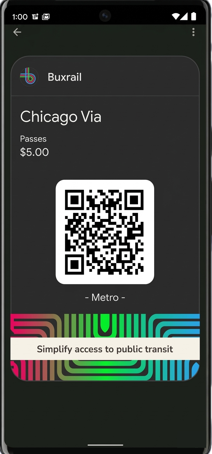 Android wallet transit visual